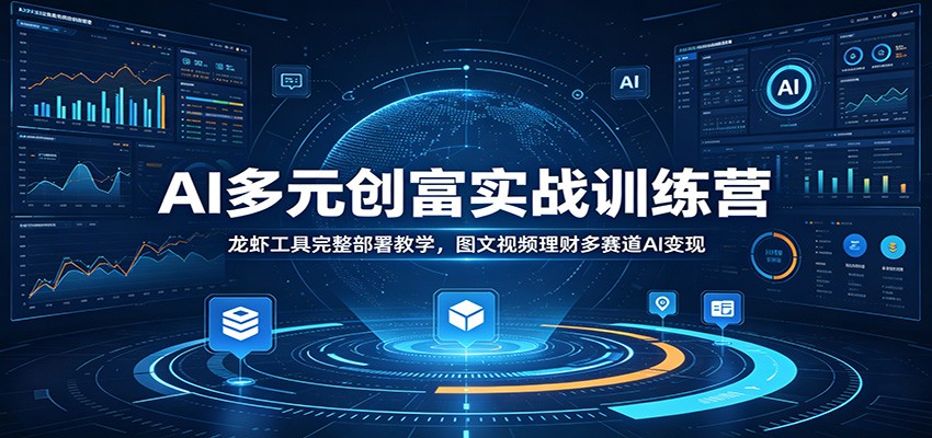 AI多元创富实战训练营：龙虾工具完整部署教学，图文视频理财多赛道AI变现汇创网-网创项目_汇创网_中创网_福缘网_冒泡网_网创项目平台汇创网