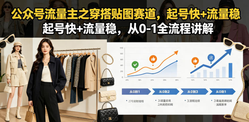 公众号流量主之穿搭贴图赛道，起号快+流量稳，从0-1全流程讲解汇创网-网创项目_汇创网_中创网_福缘网_冒泡网_网创项目平台汇创网
