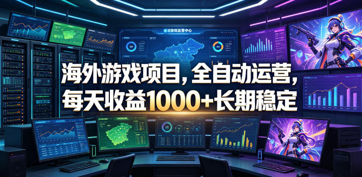 海外游戏项目，全自动运营，每天收益1000+长期稳定【揭秘】汇创网-网创项目_汇创网_中创网_福缘网_冒泡网_网创项目平台汇创网