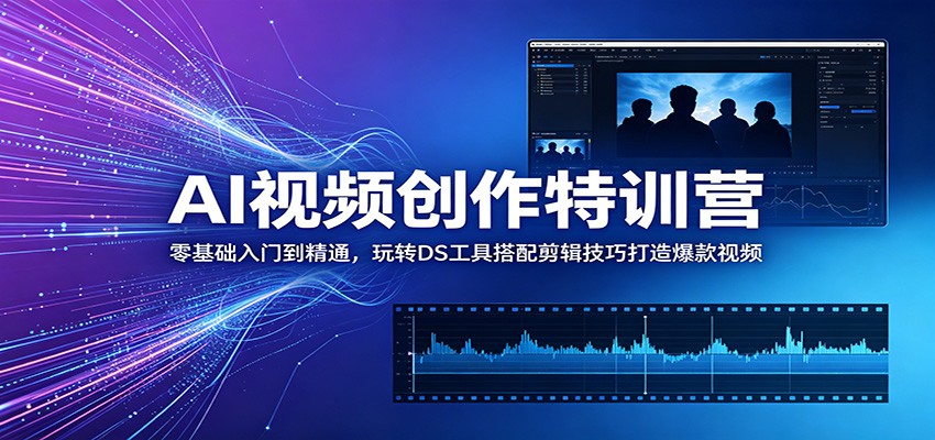 AI视频创作特训营：零基础入门到精通，玩转DS工具搭配剪辑技巧打造爆款视频汇创网-网创项目_汇创网_中创网_福缘网_冒泡网_网创项目平台汇创网