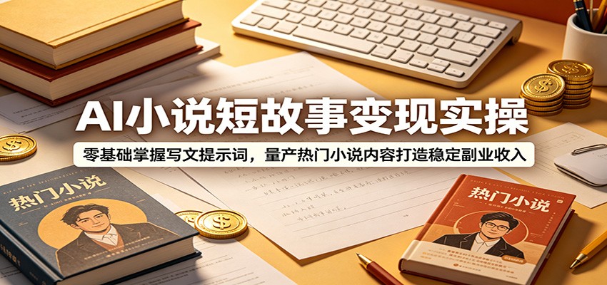AI小说短故事变现实操：零基础掌握写文提示词，量产热门小说内容打造稳定副业收入汇创网-网创项目_汇创网_中创网_福缘网_冒泡网_网创项目平台汇创网