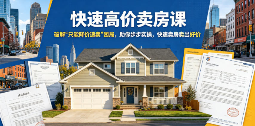 快速高价卖房课，破解“只能降价速卖”困局，助你步步实操，快速卖房卖出好价（更新2026）汇创网-网创项目_汇创网_中创网_福缘网_冒泡网_网创项目平台汇创网