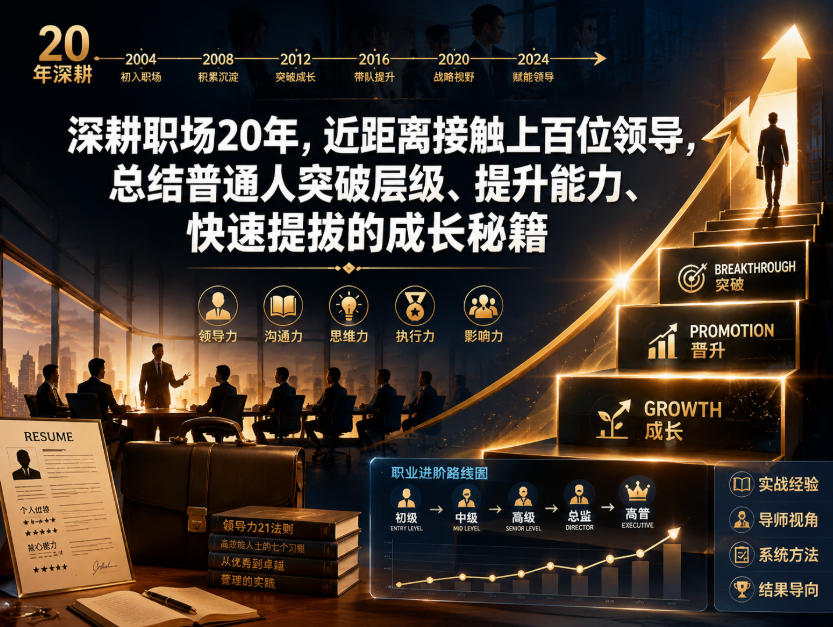 付费文章：深耕职场20年，近距离接触上百位领导，总结普通人突破层级、提升能力、快速提拔的成长秘籍（全网独家干货）汇创网-网创项目_汇创网_中创网_福缘网_冒泡网_网创项目平台汇创网