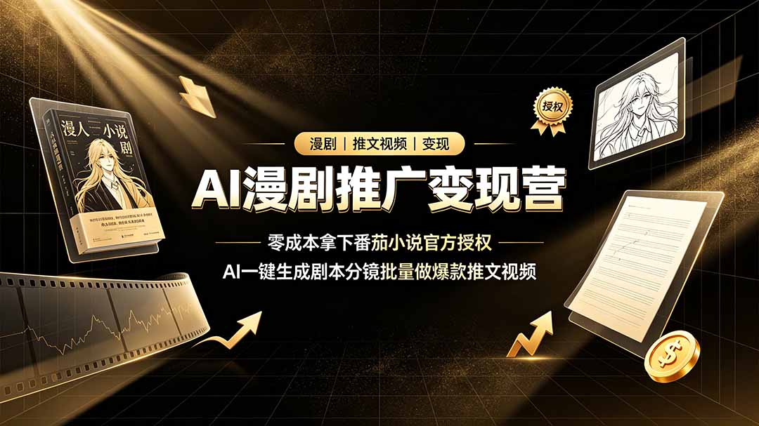 （19193期）AI漫剧推广变现营，零成本拿下番茄小说官方授权，AI一键生成剧本分镜批量做爆款推文视频汇创网-网创项目_汇创网_中创网_福缘网_冒泡网_网创项目平台汇创网