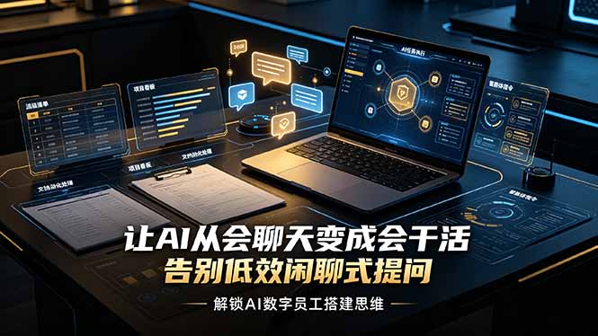 （19130期）让AI从会聊天变成会干活，告别低效闲聊式提问，解锁AI数字员工搭建思维汇创网-网创项目_汇创网_中创网_福缘网_冒泡网_网创项目平台汇创网