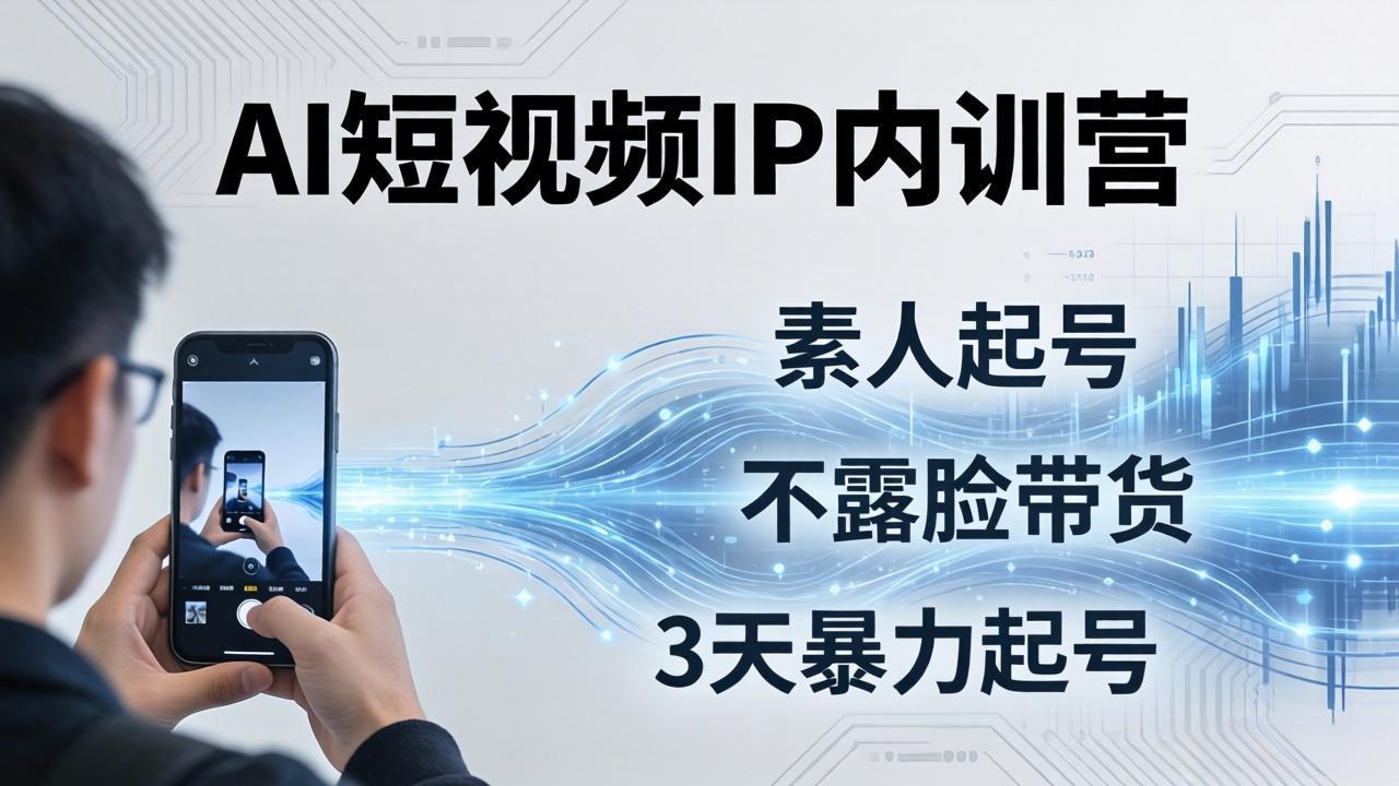 （19208期）2026AI短视频IP内训营-更新：从素人起号到不露脸带货，3天暴力起号全流程拆解汇创网-网创项目_汇创网_中创网_福缘网_冒泡网_网创项目平台汇创网