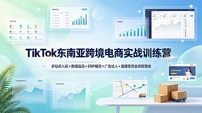 （19155期）TikTok东南亚跨境电商实战训练营：多站点入驻+数据选品+ERP铺货+广告达人+直播发货全流程落地汇创网-网创项目_汇创网_中创网_福缘网_冒泡网_网创项目平台汇创网