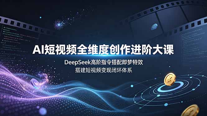 (19153期)AI短视频全维度创作进阶大课,DeepSeek高阶指令搭配即梦特效,搭建短视频变现闭环体系汇创网-网创项目_汇创网_中创网_福缘网_冒泡网_网创项目平台汇创网