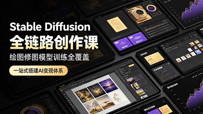 (19154期)Stable Diffusion全链路创作课,绘图修图模型训练全覆盖,一站式搭建AI变现体系汇创网-网创项目_汇创网_中创网_福缘网_冒泡网_网创项目平台汇创网