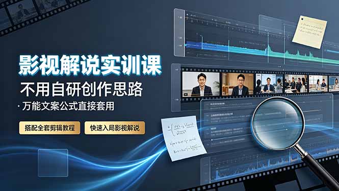 （19183期）影视解说实训课：不用自研创作思路，万能文案公式直接套用，搭配全套剪辑教程，快速入局影视解说汇创网-网创项目_汇创网_中创网_福缘网_冒泡网_网创项目平台汇创网