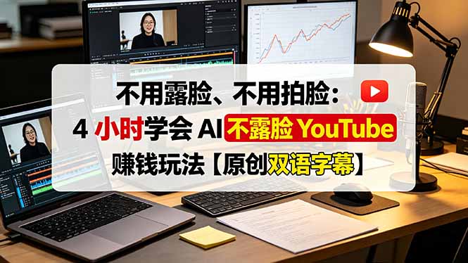 （19161期）不用露脸、不用拍脸：4 小时学会 AI 不露脸 YouTube 赚钱玩法【原创双语字幕】汇创网-网创项目_汇创网_中创网_福缘网_冒泡网_网创项目平台汇创网