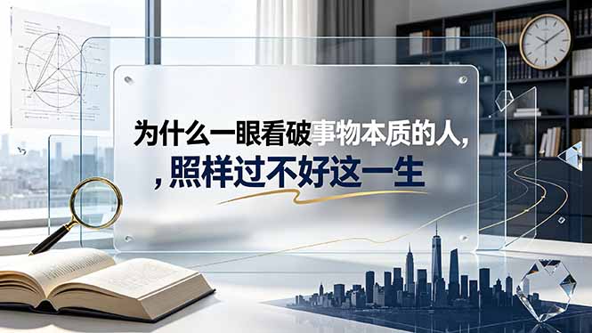 （19165期）付费文章：为什么一眼看破事物本质的人，照样过不好这一生汇创网-网创项目_汇创网_中创网_福缘网_冒泡网_网创项目平台汇创网