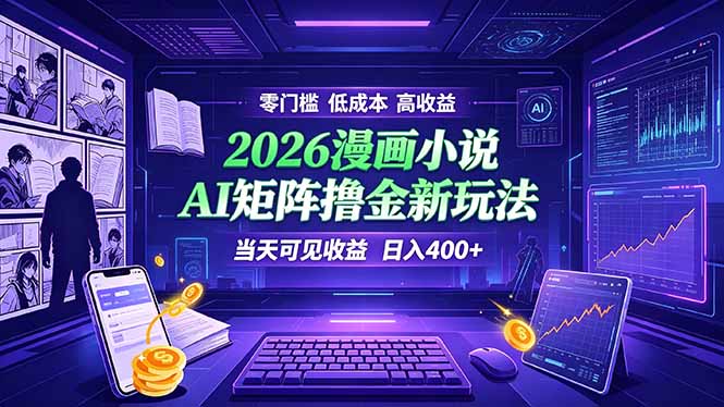 （19219期）爆款小说漫画大阅读    ai矩阵操作    当天可见收益  日入400+    零门槛    高收益汇创网-网创项目_汇创网_中创网_福缘网_冒泡网_网创项目平台汇创网