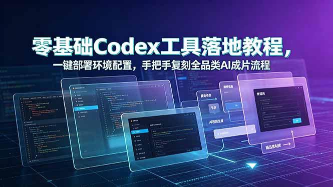 （19152期）零基础Codex工具落地教程，一键部署环境配置，手把手复刻全品类AI成片流程汇创网-网创项目_汇创网_中创网_福缘网_冒泡网_网创项目平台汇创网