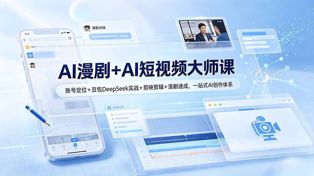（19147期）AI漫剧+AI短视频大师课：账号定位+豆包DeepSeek实战+剪映剪辑+漫剧速成，一站式AI创作体系汇创网-网创项目_汇创网_中创网_福缘网_冒泡网_网创项目平台汇创网