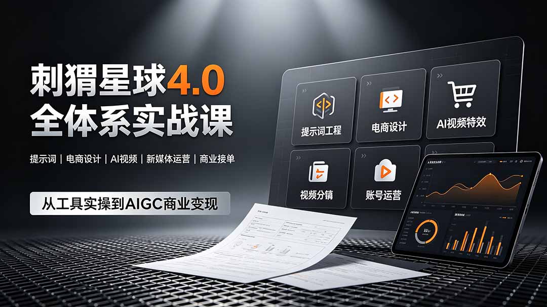 （19224期）刺猬星球4.0全体系实战课，覆盖提示词工程、电商设计、AI视频特效与新媒体运营，一站式掌握AIGC商业核心技能汇创网-网创项目_汇创网_中创网_福缘网_冒泡网_网创项目平台汇创网