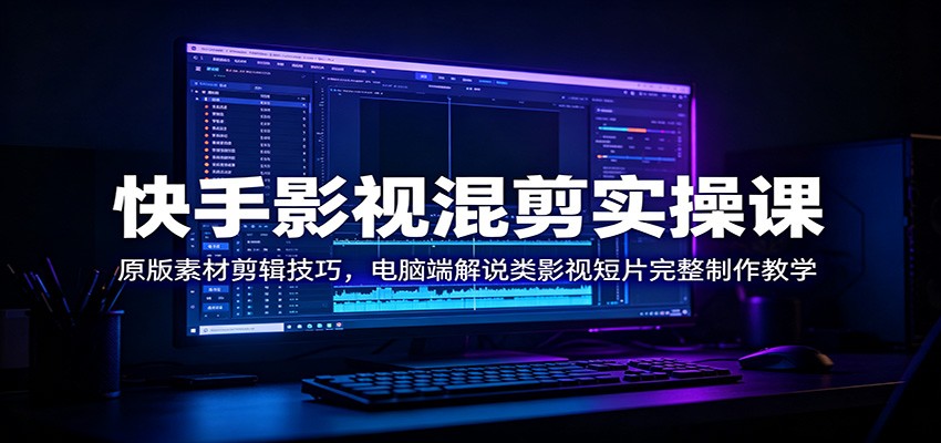 快手影视混剪实操课：原版素材剪辑技巧，电脑端解说类影视短片完整制作教学汇创网-网创项目_汇创网_中创网_福缘网_冒泡网_网创项目平台汇创网