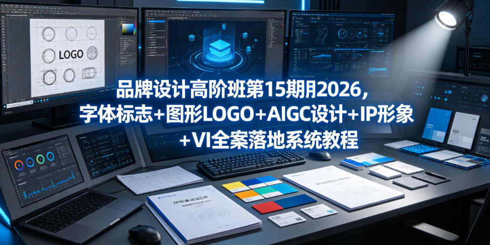品牌设计高阶班第15期2026，字体标志＋图形LOGO＋AIGC设计＋IP形象＋VI全案落地系统教程汇创网-网创项目_汇创网_中创网_福缘网_冒泡网_网创项目平台汇创网