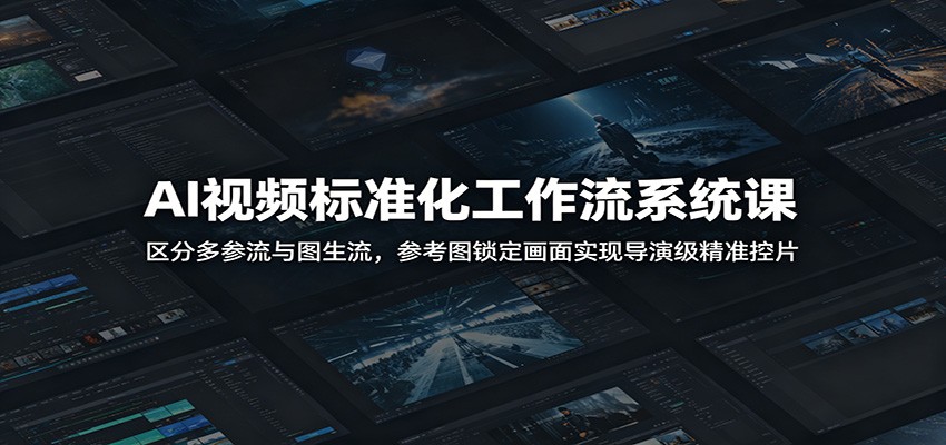AI视频标准化工作流系统课：区分多参流与图生流，参考图锁定画面实现导演级精准控片汇创网-网创项目_汇创网_中创网_福缘网_冒泡网_网创项目平台汇创网
