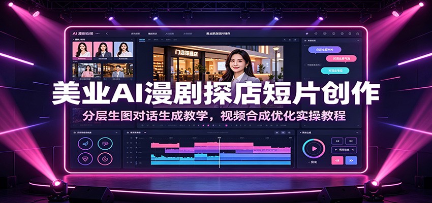 美业AI漫剧探店短片创作：分层生图对话生成教学，视频合成优化实操教程汇创网-网创项目_汇创网_中创网_福缘网_冒泡网_网创项目平台汇创网