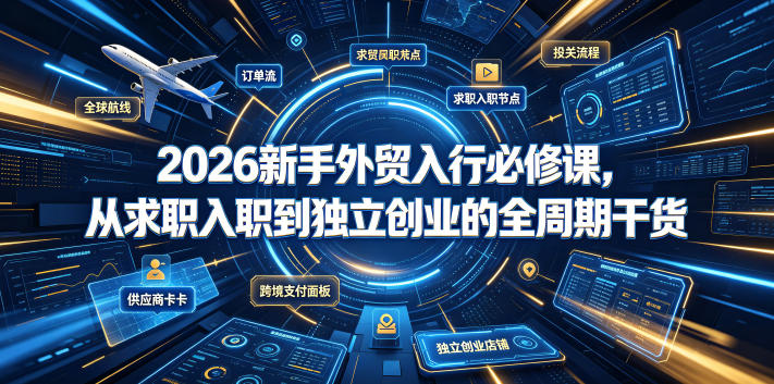 2026新手外贸入行必修课,从求职入职到独立创业的全周期干货汇创网-网创项目_汇创网_中创网_福缘网_冒泡网_网创项目平台汇创网
