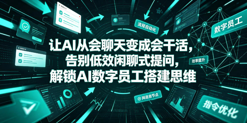 让AI从会聊天变成会干活，告别低效闲聊式提问，解锁AI数字员工搭建思维汇创网-网创项目_汇创网_中创网_福缘网_冒泡网_网创项目平台汇创网