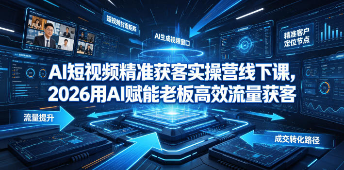 AI短视频精准获客实操营6月10-14号线下课，2026用AI赋能老板高效流量获客汇创网-网创项目_汇创网_中创网_福缘网_冒泡网_网创项目平台汇创网