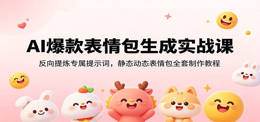 AI爆款表情包生成实战课：反向提炼专属提示词，静态动态表情包全套制作教程汇创网-网创项目_汇创网_中创网_福缘网_冒泡网_网创项目平台汇创网