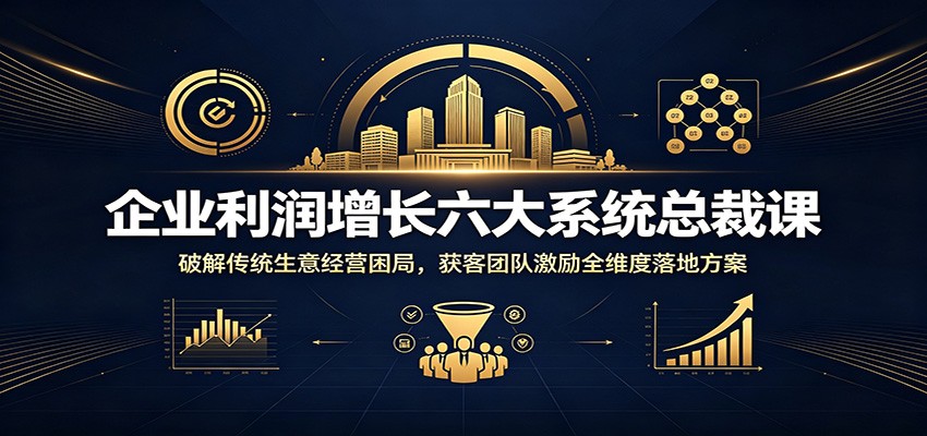 企业利润增长六大系统总裁课：破解传统生意经营困局，获客团队激励全维度落地方案汇创网-网创项目_汇创网_中创网_福缘网_冒泡网_网创项目平台汇创网
