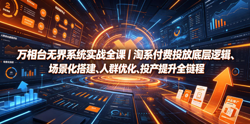 万相台无界系统实战全课｜淘系付费投放底层逻辑、场景化搭建、人群优化、投产提升全链路运营教程汇创网-网创项目_汇创网_中创网_福缘网_冒泡网_网创项目平台汇创网