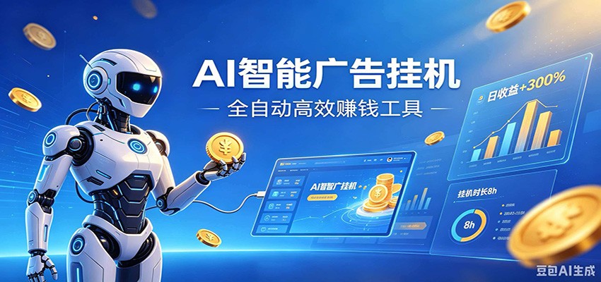 AI智能广告挂机,小白轻松上手,在家自动赚收益汇创网-网创项目_汇创网_中创网_福缘网_冒泡网_网创项目平台汇创网