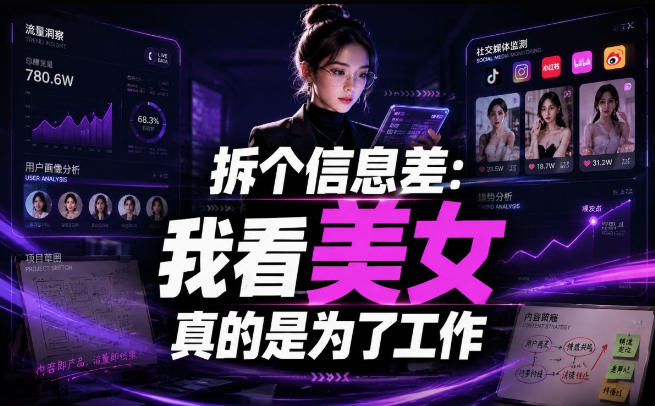 【理直气壮】我给看美女找了一个非常恰当的理由，信息差项目汇创网-网创项目_汇创网_中创网_福缘网_冒泡网_网创项目平台汇创网