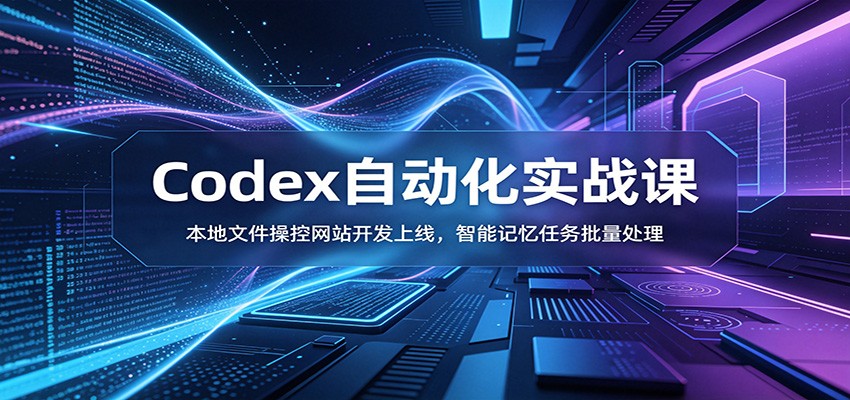 Codex自动化实战课：本地文件操控网站开发上线，智能记忆任务批量处理汇创网-网创项目_汇创网_中创网_福缘网_冒泡网_网创项目平台汇创网